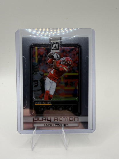 2025 Donruss Optic Xavier Worthy Card Play Action Kansas City Chiefs #3