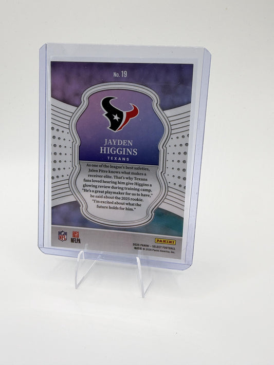 2025 Panini Select Jayden Higgins Card Select Certified Rookies Texans #19