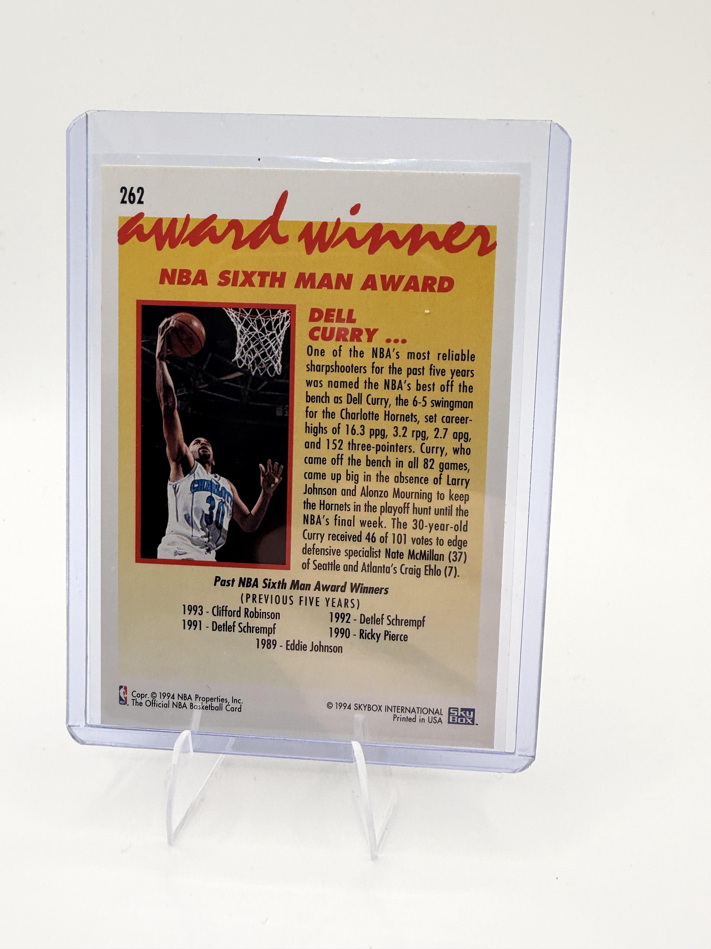 1994-95 Hoops Dell Curry Card Charlotte Hornets #262