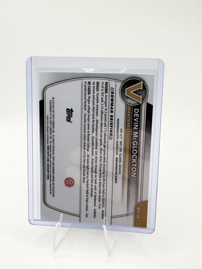 2025-26 Bowman Devin McGlockton Card Chrome Prospects Vanderbilt