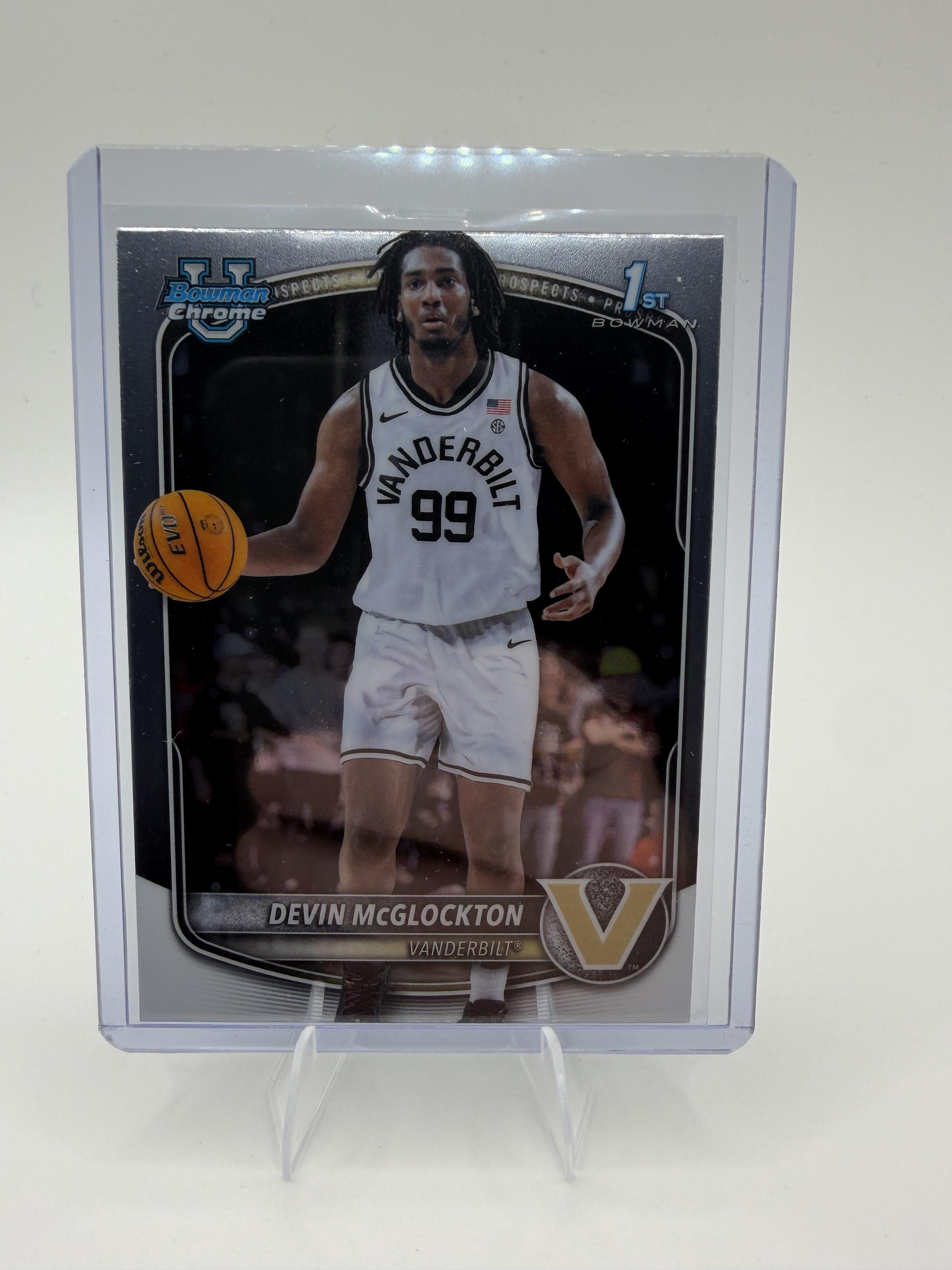 2025-26 Bowman Devin McGlockton Card Chrome Prospects Vanderbilt