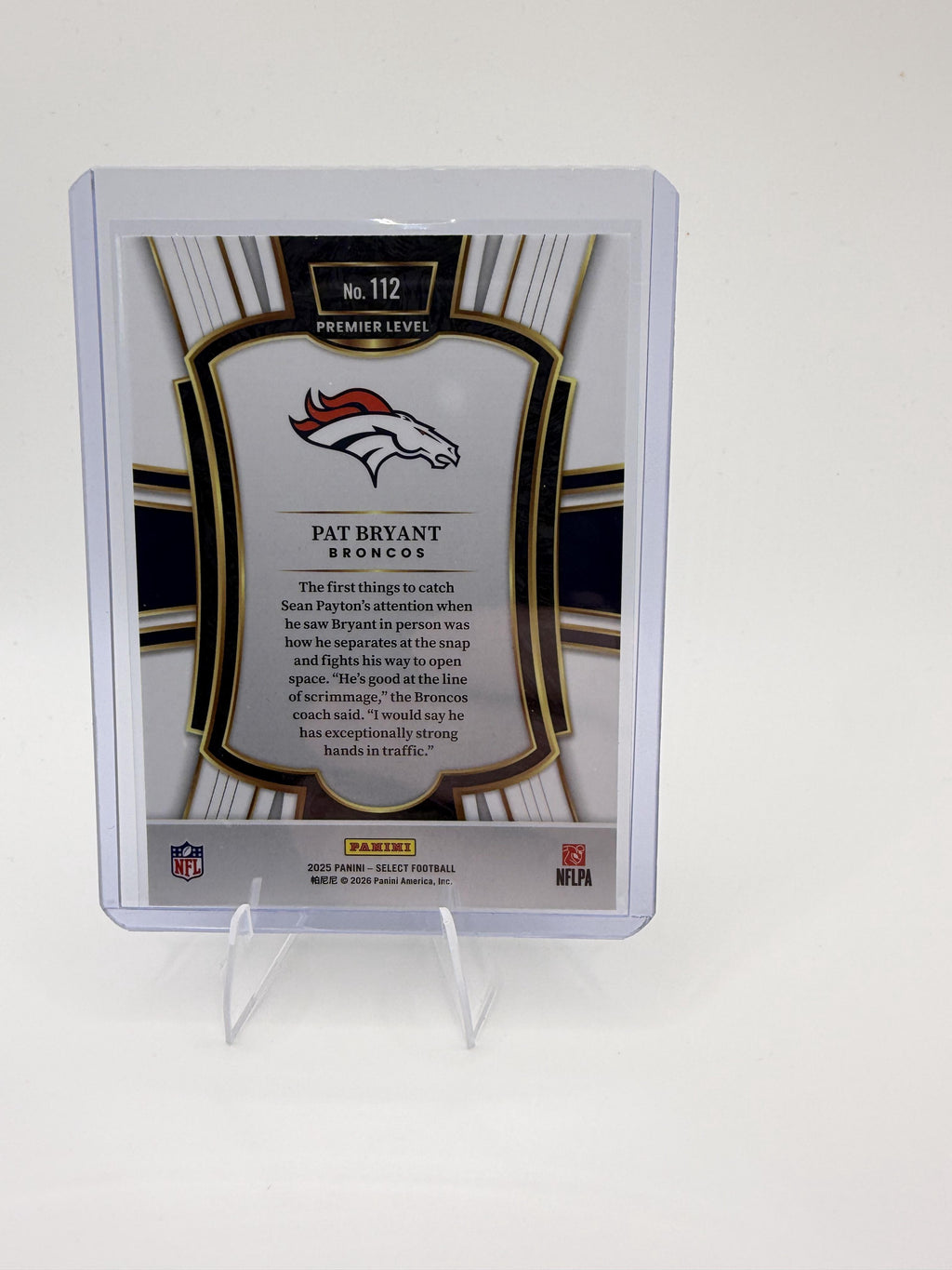 2025 Panini Select Pat Bryant Card Denver Broncos #112