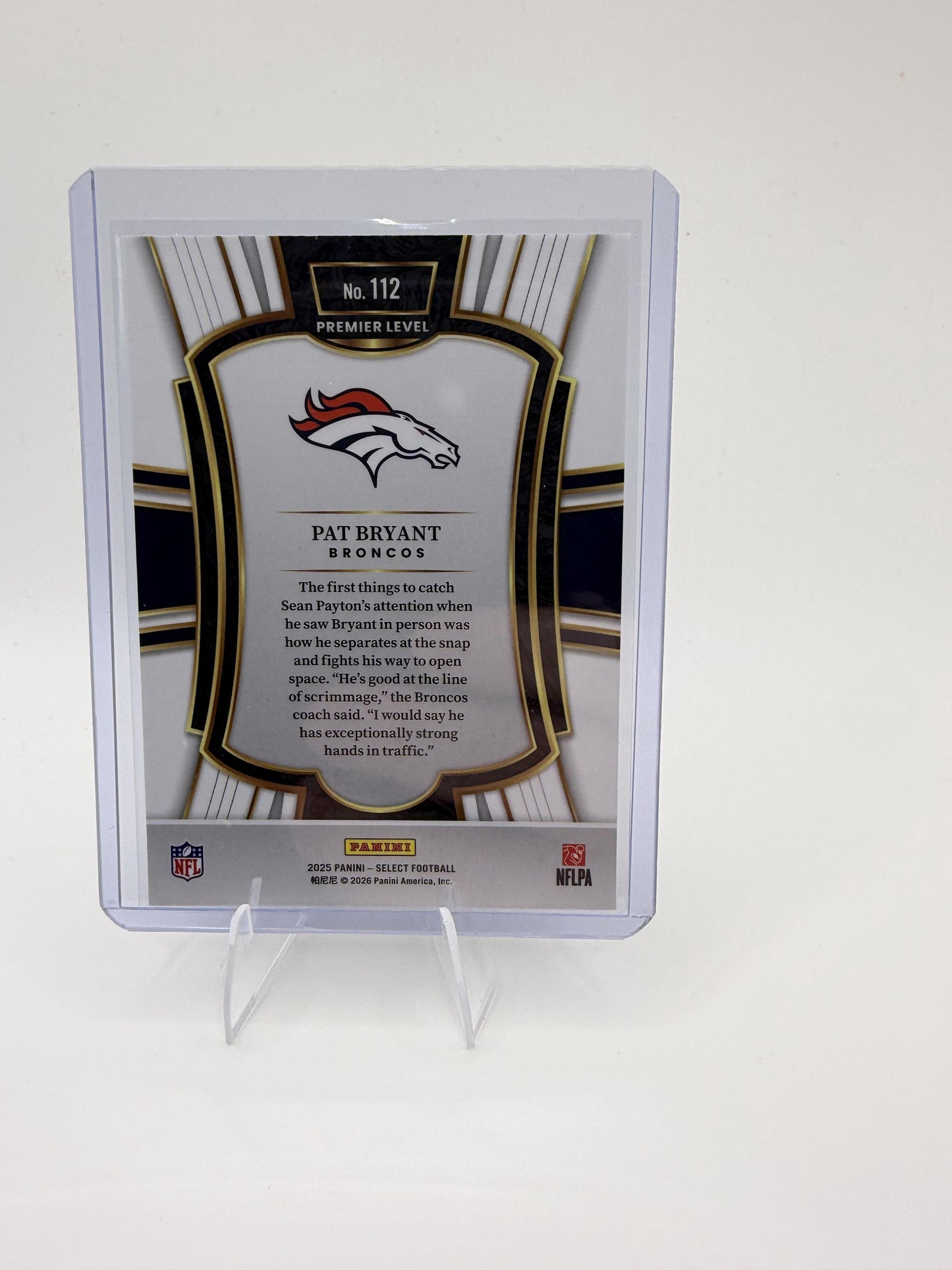2025 Panini Select Pat Bryant Card Denver Broncos #112