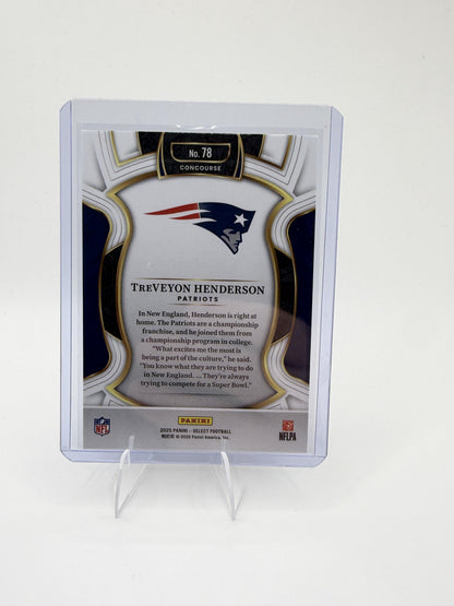 2025 Panini Select TreVeyon Henderson Card RC New England Patriots #78
