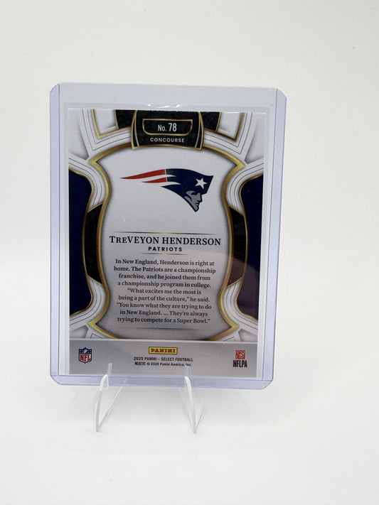 2025 Panini Select TreVeyon Henderson Card RC New England Patriots #78