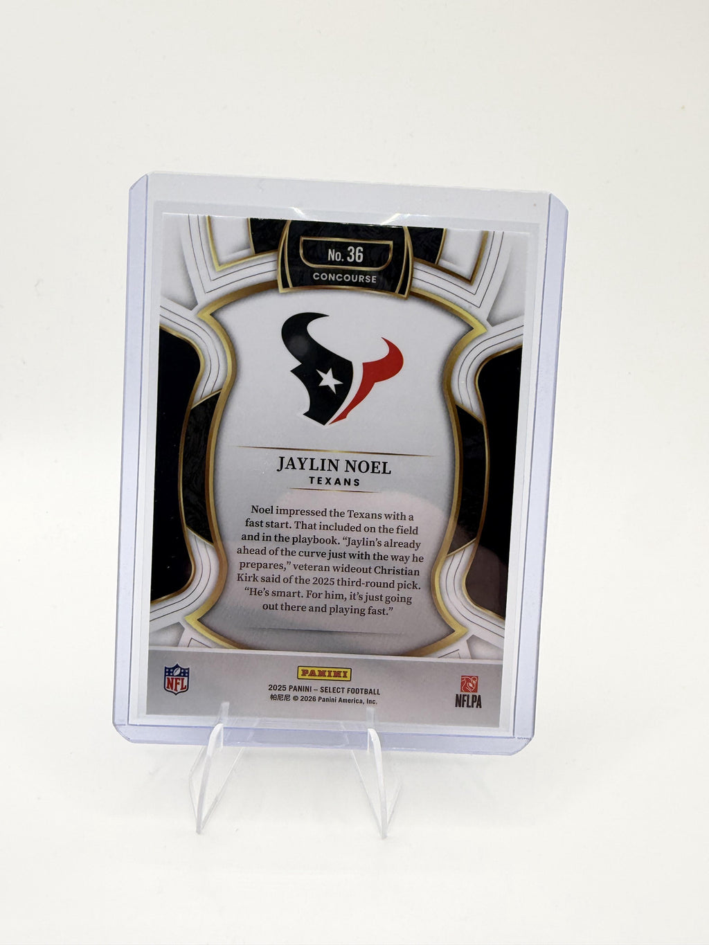 2025 Panini Select Jaylin Noel Card RC Houston Texans #36