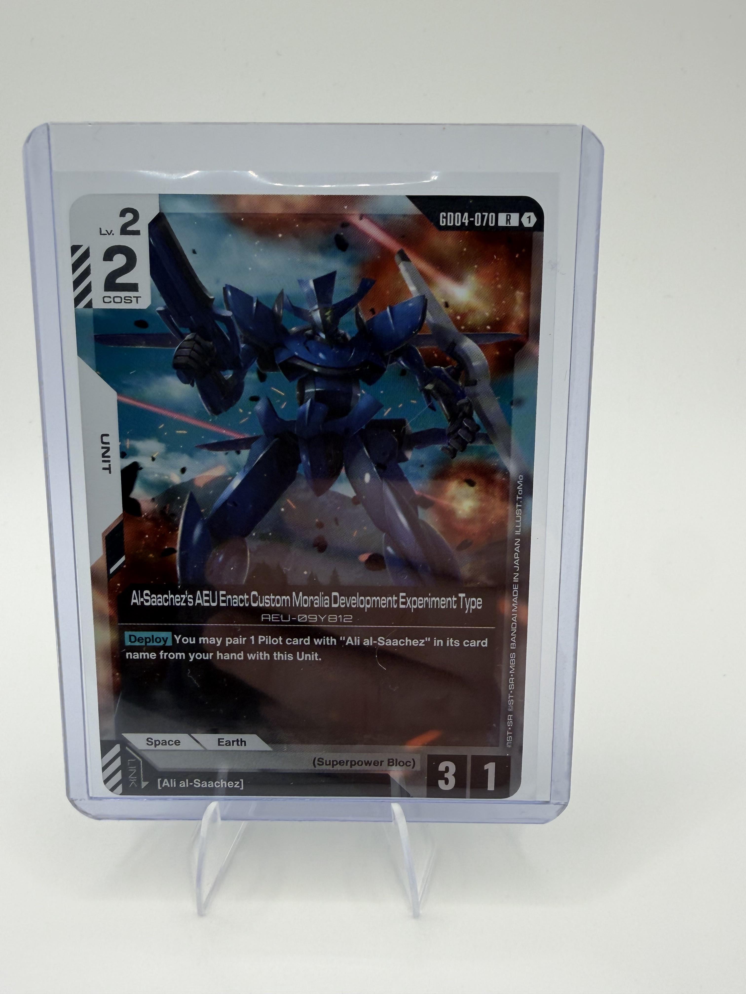 Gundam Card Game Al-Saachez's AEU Enact GD04-070 R+ Rare Parallel Phantom Aria