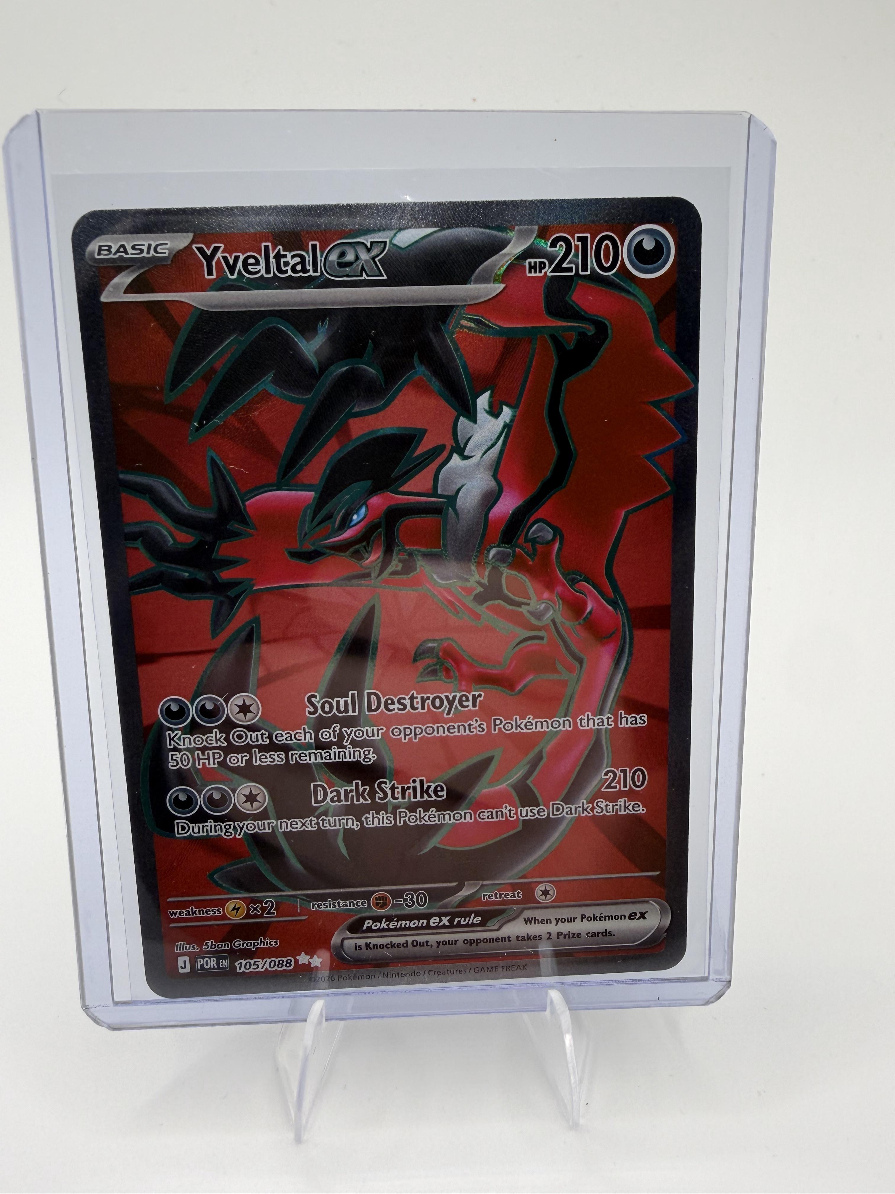 Pokemon Perfect Order Yveltal ex Card Ultra Rare,Holo #105/088