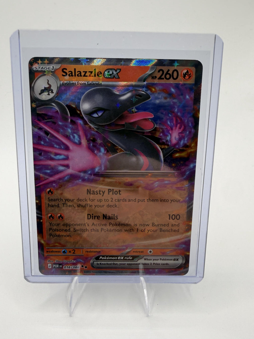 Pokemon Perfect Order Salazzle ex Card Holo #016/088