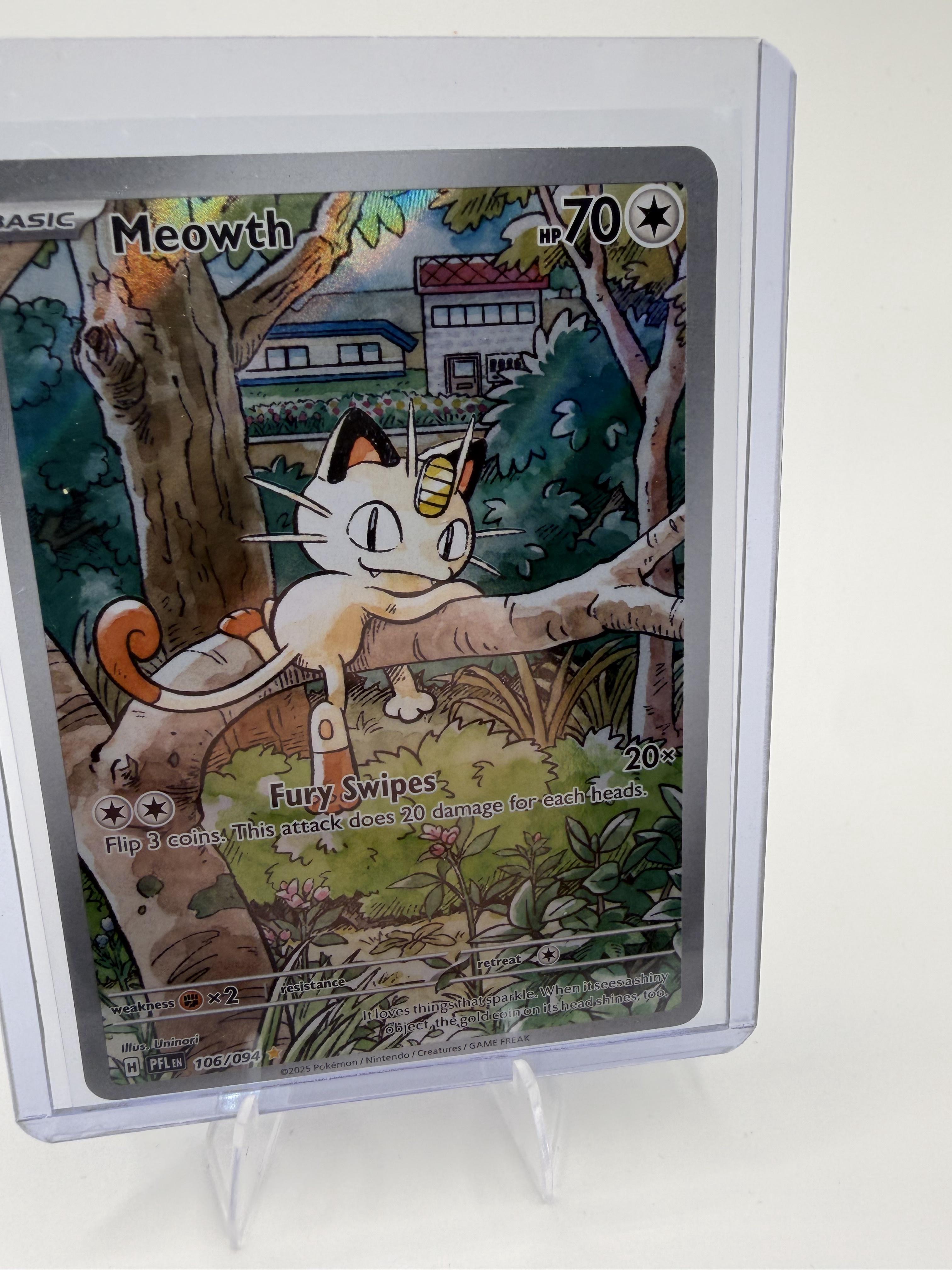 Pokemon Phantasmal Flames Meowth Card Holo #106/094