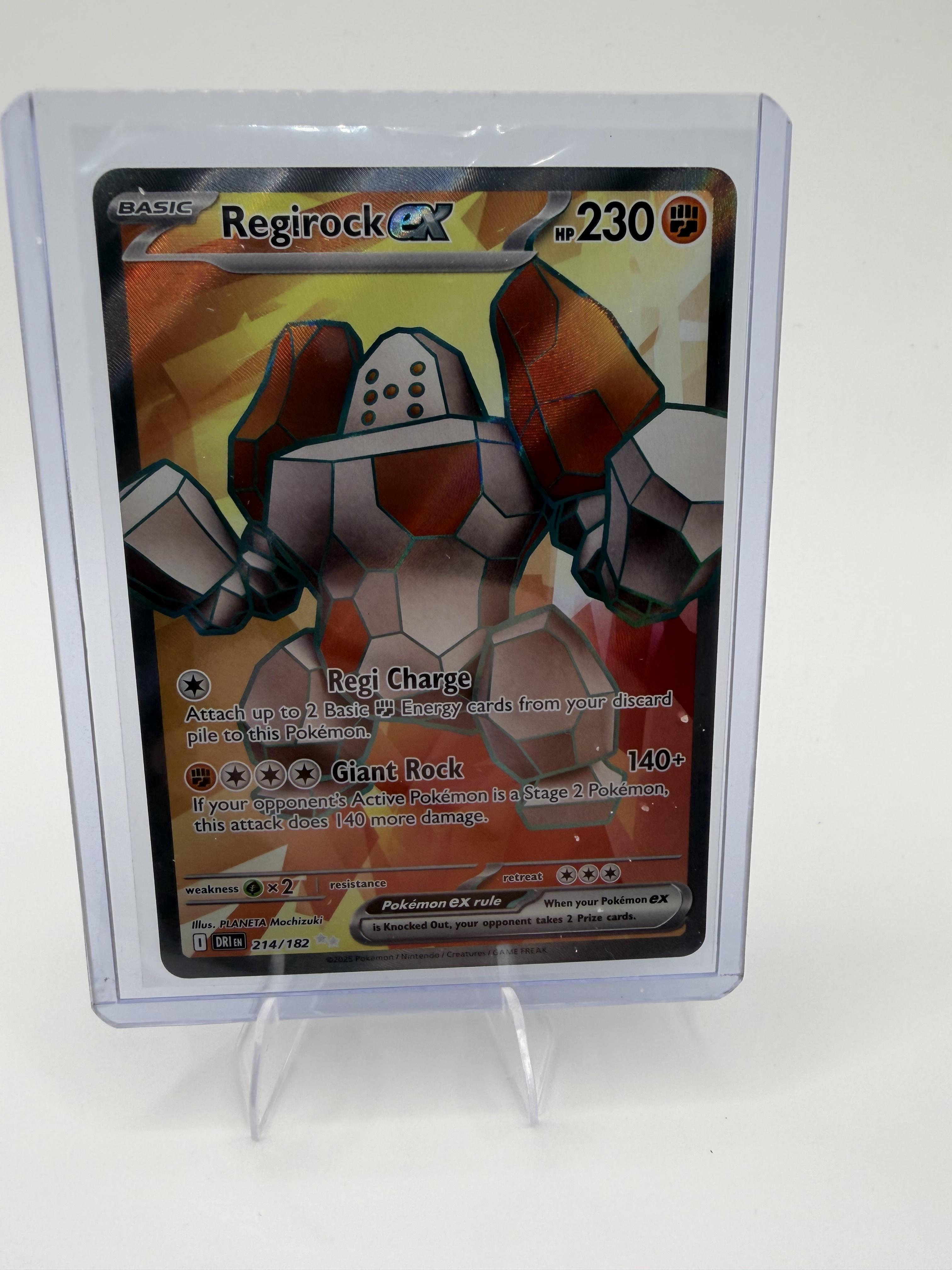 Pokemon Destined Rivals Regirock ex Card Ultra Rare,Holo #214/182