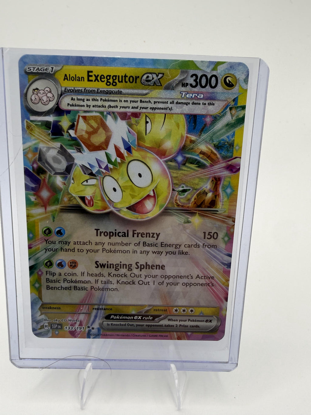 Pokemon Surging Sparks Alolan Exeggutor ex Card Holo #133/191