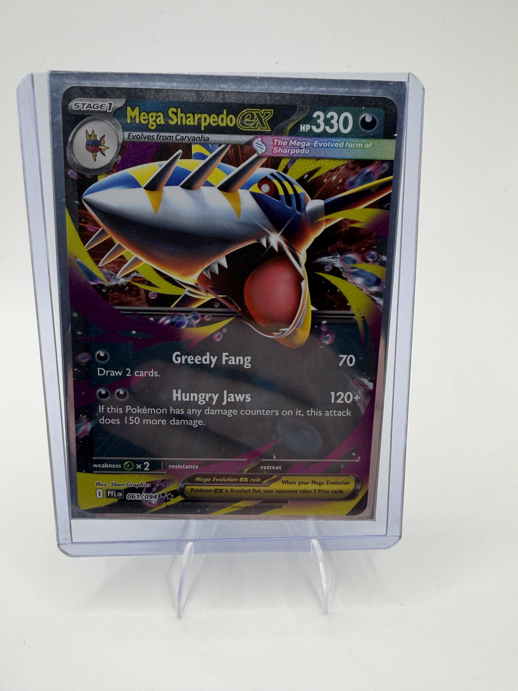 Mega Sharpedo ex 061/094 Double Rare Phantasmal Flames Pokemon 2025 PFL NM/M