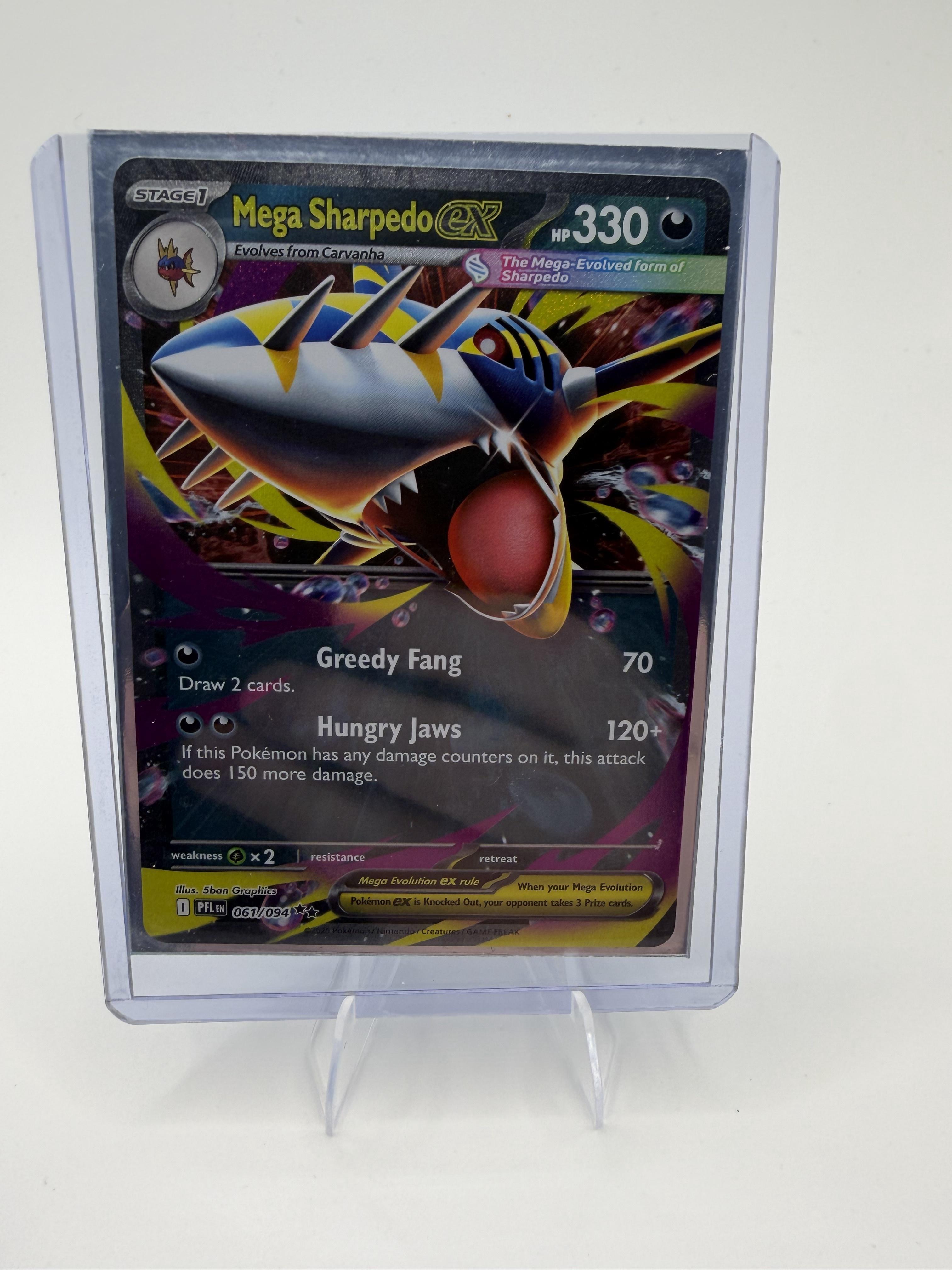 Mega Sharpedo ex 061/094 Double Rare Phantasmal Flames Pokemon 2025 PFL NM/M
