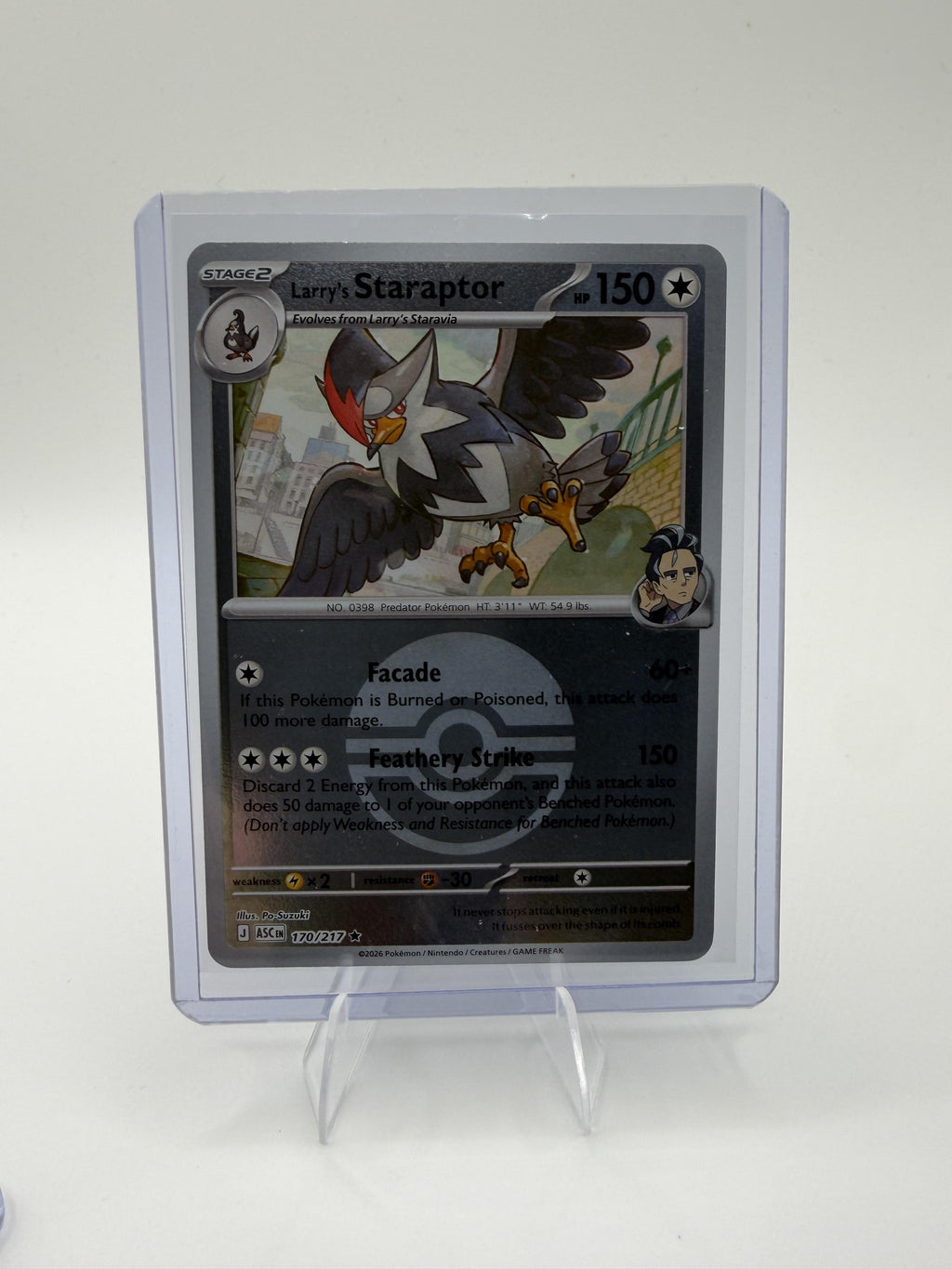 2026 Pokemon Larry's Staraptor 170/217 Poke Ball Reverse Holo Ascended Heroes