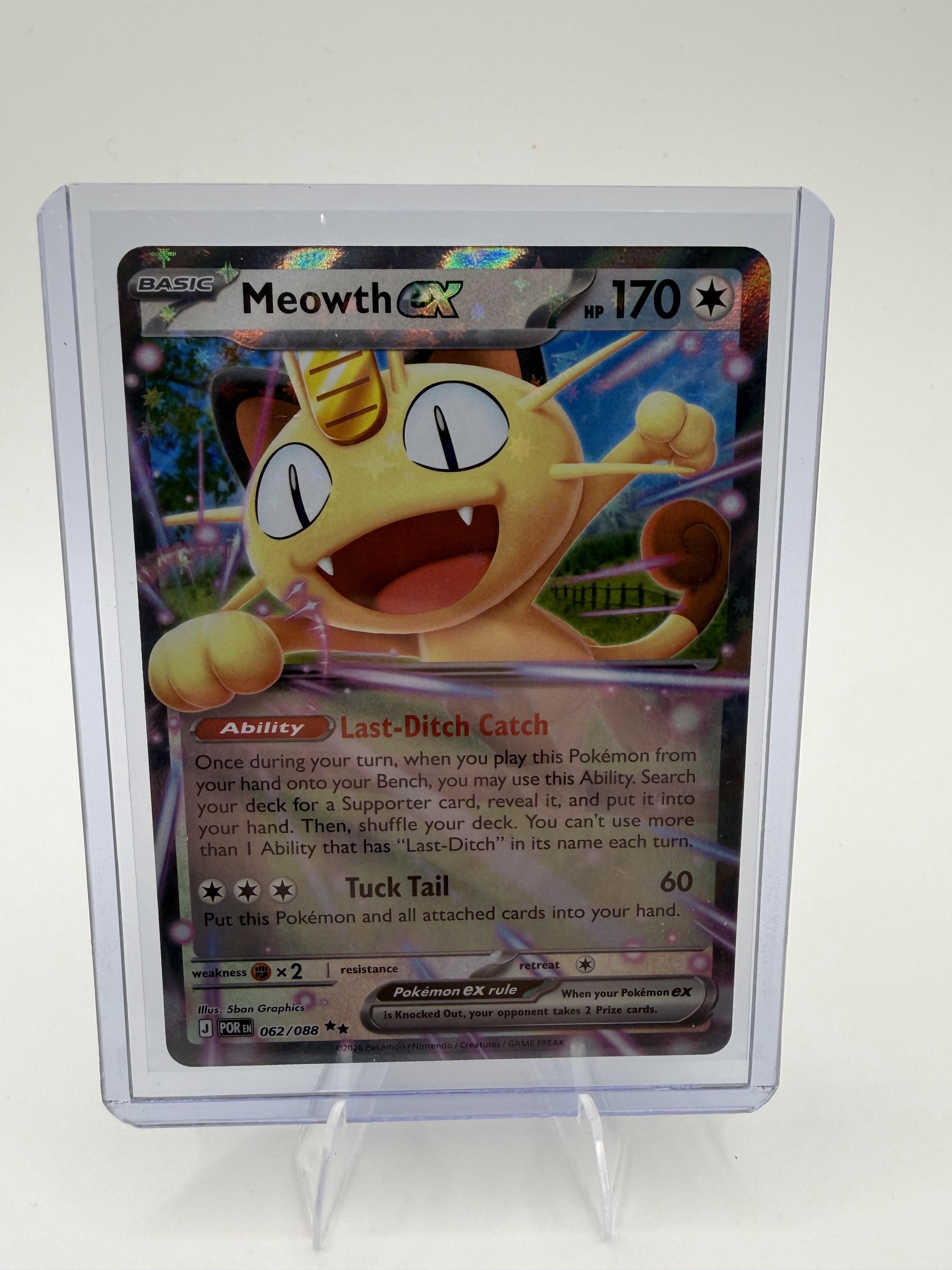 Pokemon Perfect Order Meowth ex Card Holo #062/088