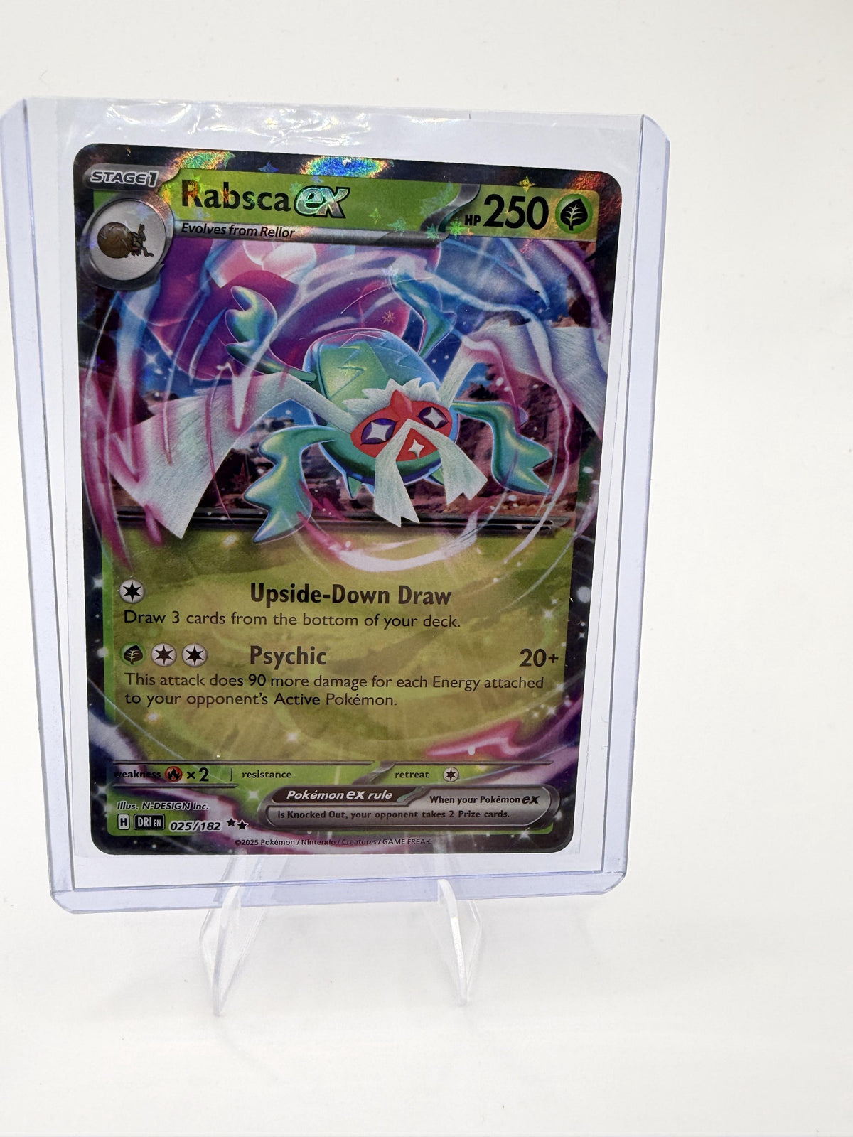 Pokemon Destined Rivals Rabsca ex Card Holo #025/182