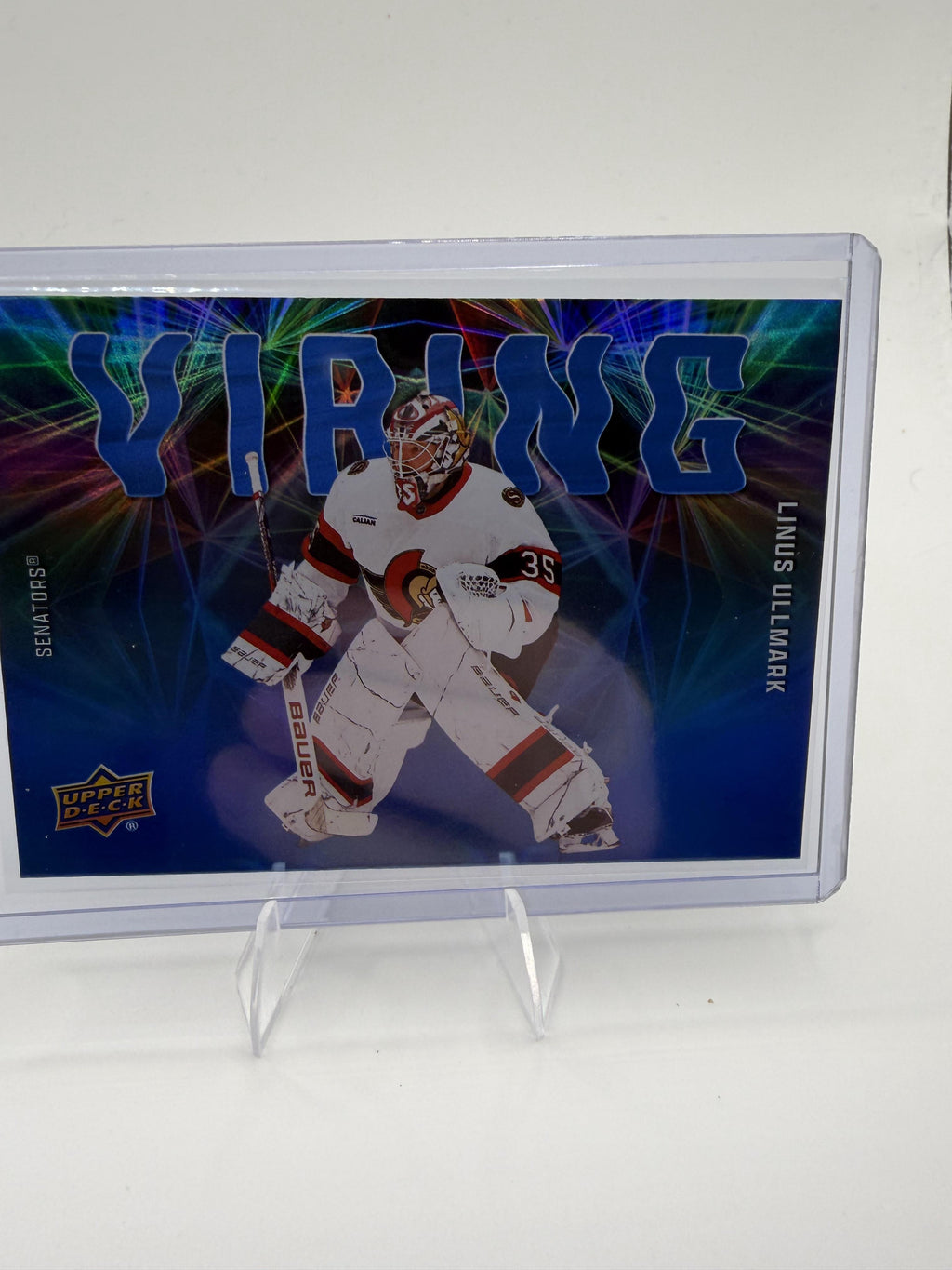 2025-26 Upper Deck Linus Ullmark Card Vibing Ottawa Senators #VB-27