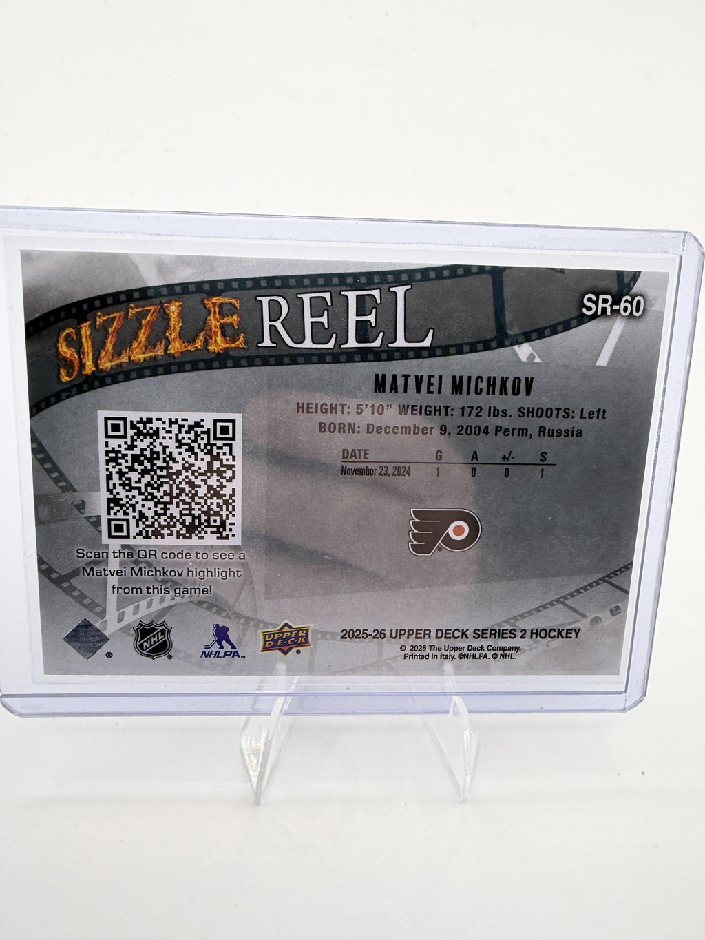 2025-26 Upper Deck Matvei Michkov Card Sizzle Reel Philadelphia Flyers #SR-60
