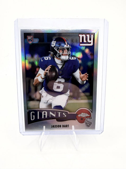 2025 Topps Chrome - 1975 Topps Refractor Jaxson Dart Card  Giants #1975-25