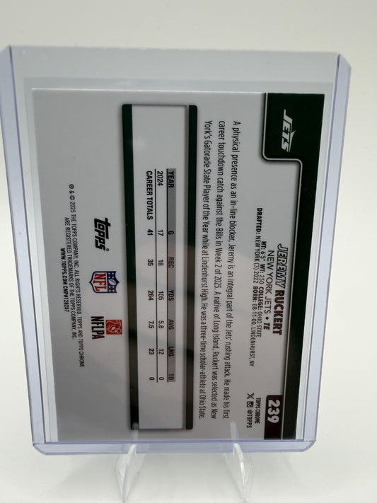 2025 Topps Chrome - Red White and Blue Refractor Jeremy Ruckert Card Jets