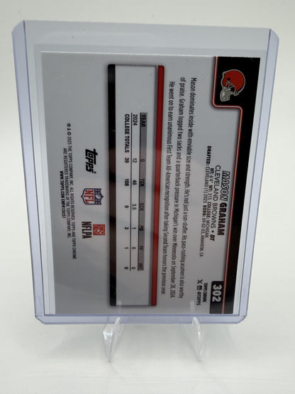 2025 Topps Chrome - Pulsar Refractor Mason Graham Card RC Cleveland Browns #302