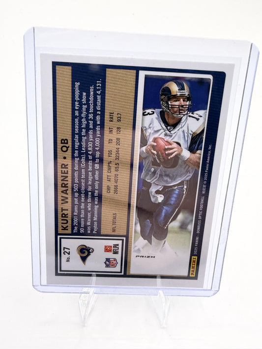 2025 Donruss Optic Kurt Warner Card Holo St. Louis Rams #27