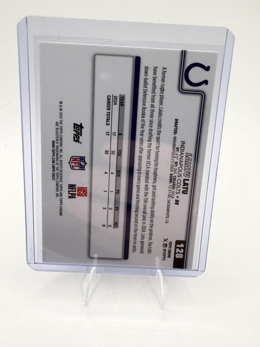 2025 Topps Chrome - Football Leather Refractor Laiatu Latu Card  Colts