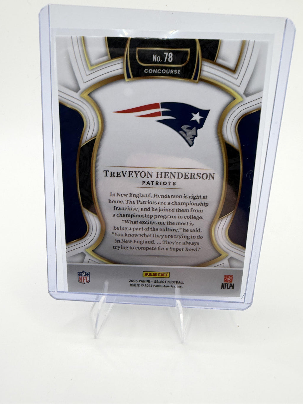 2025 Panini Select TreVeyon Henderson Card RC New England Patriots #78