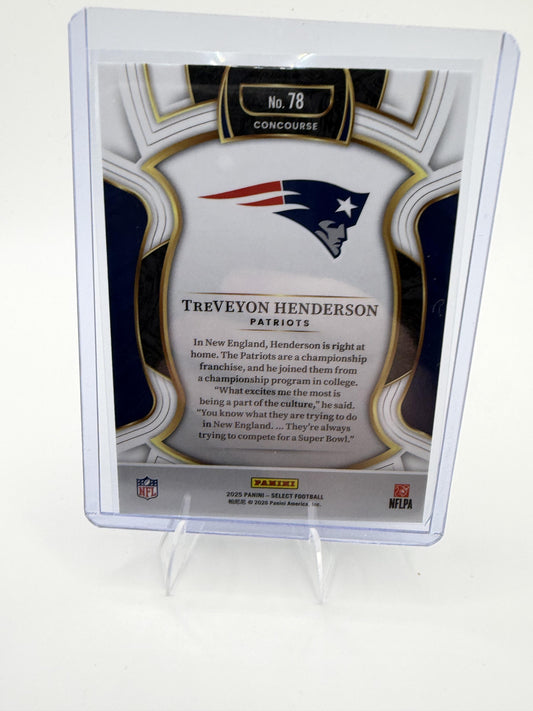 2025 Panini Select TreVeyon Henderson Card RC New England Patriots #78