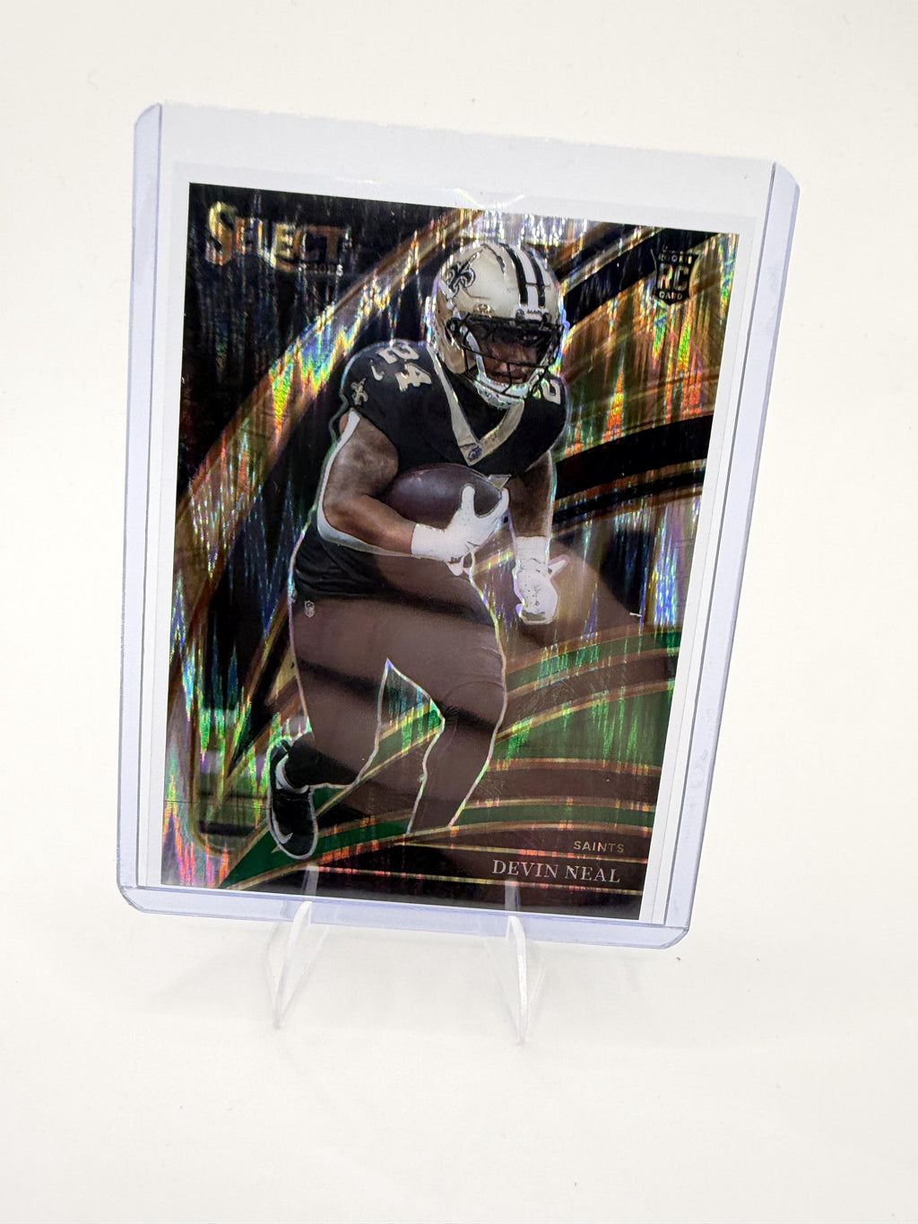 2025 Panini Select Devin Neal Card Black and Gold Prizm Shock  Saints