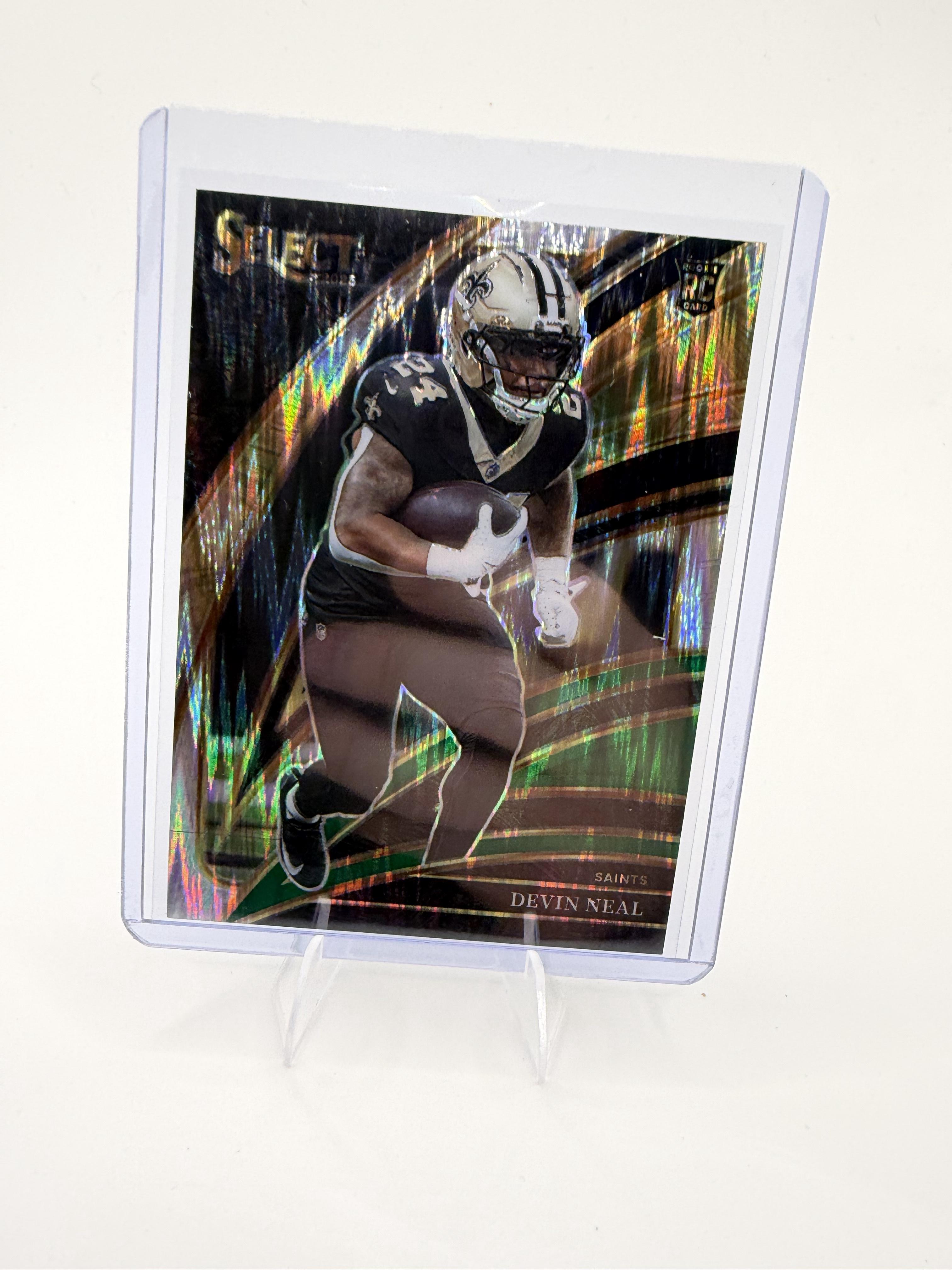 2025 Panini Select Devin Neal Card Black and Gold Prizm Shock  Saints
