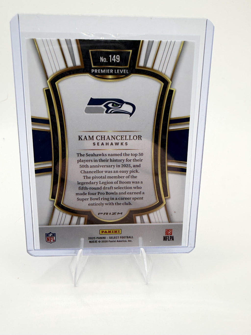 2025 Panini Select Kam Chancellor Card Silver Prizm Shock Seattle Seahawks #149