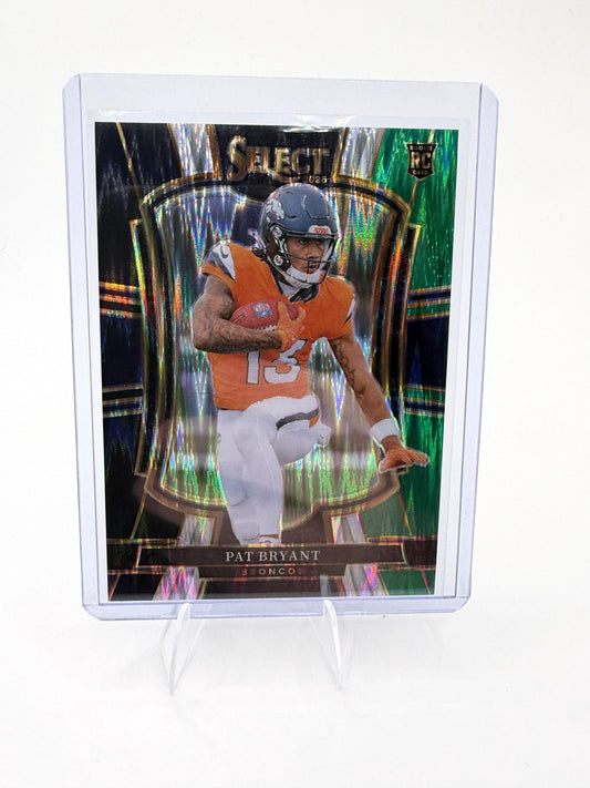 2025 Panini Select Pat Bryant Card Black and Green Prizm Shock Denver