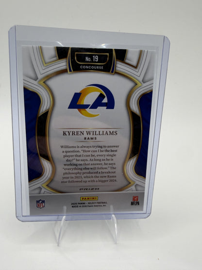 2025 Panini Select Kyren Williams Card Black and Green Prizm Shock Los Angeles