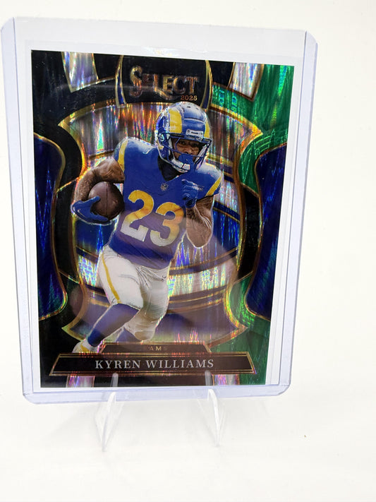 2025 Panini Select Kyren Williams Card Black and Green Prizm Shock Los Angeles