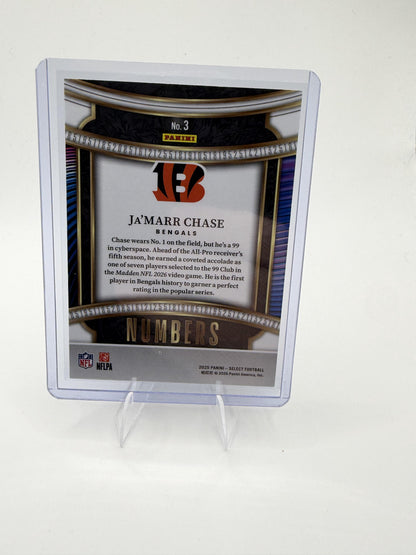 Ja'Marr Chase 2025 Panini Select Numbers #3 Cincinnati Bengals WR NM/M