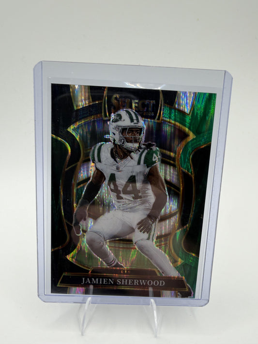 2025 Panini Select Jamien Sherwood Card Black and Green Prizm Shock Jets