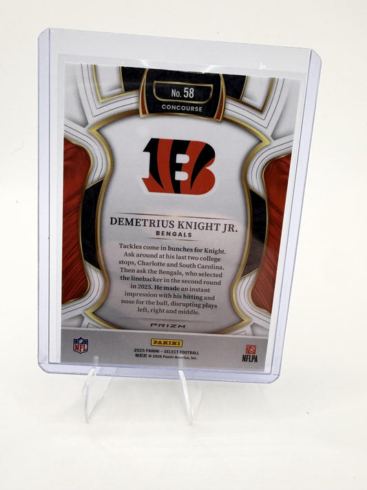 2025 Panini Select Demetrius Knight Jr. Card Cincinnati Bengals #58