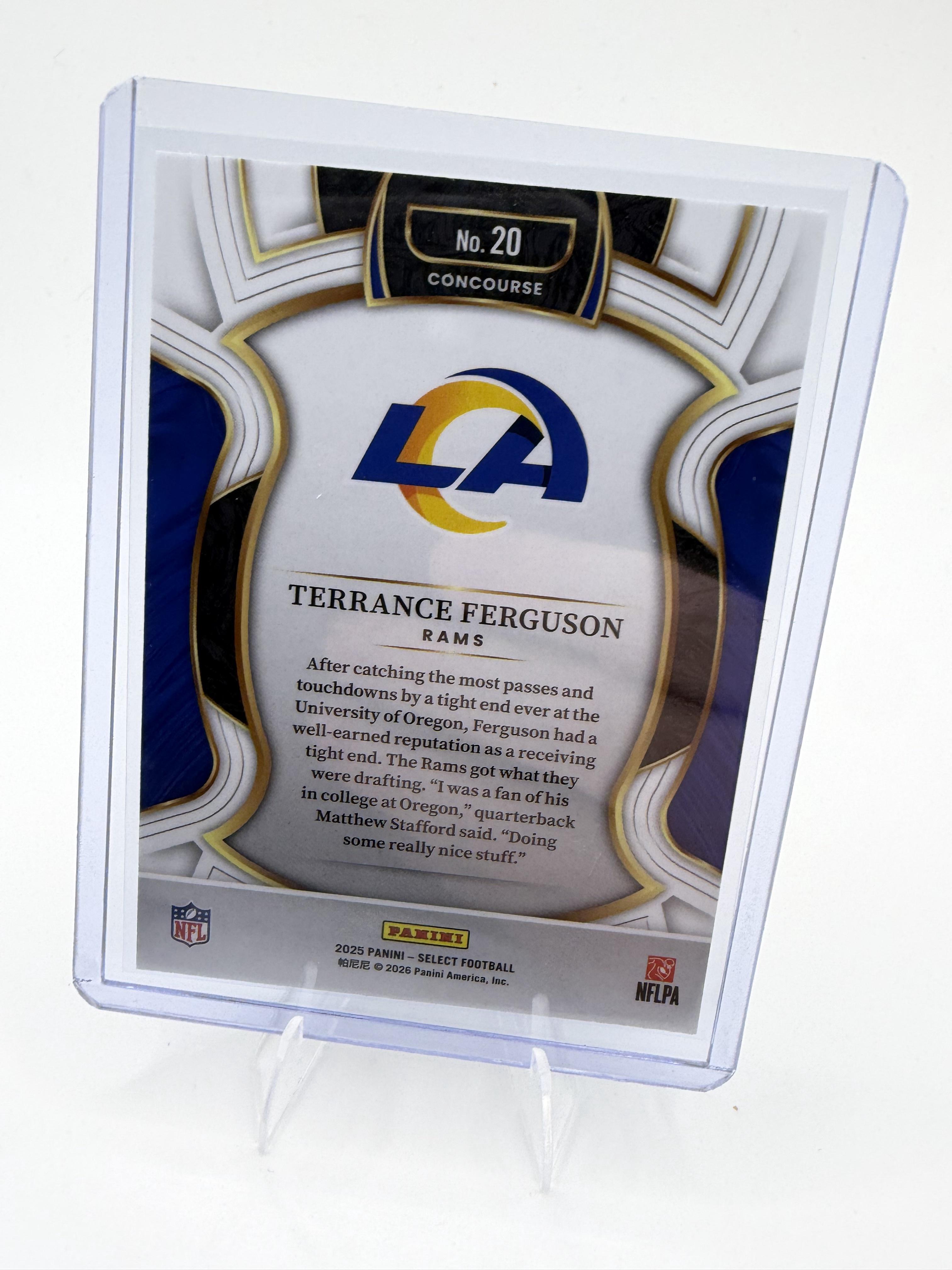 2025 Panini Select Terrance Ferguson Card RC Los Angeles Rams #20