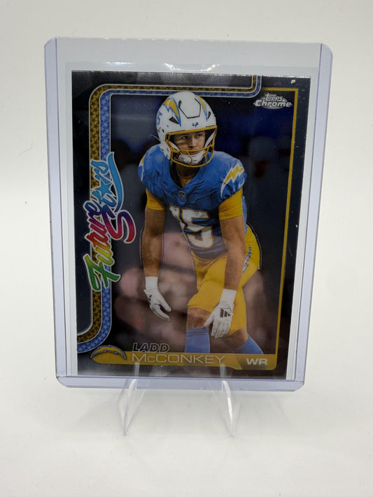 2025 Topps Chrome Ladd McConkey Card Future Stars Los Angeles Chargers #FS-3