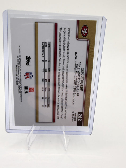 2025 Topps Chrome - Red White and Blue Refractor Brock Purdy Card 49ers