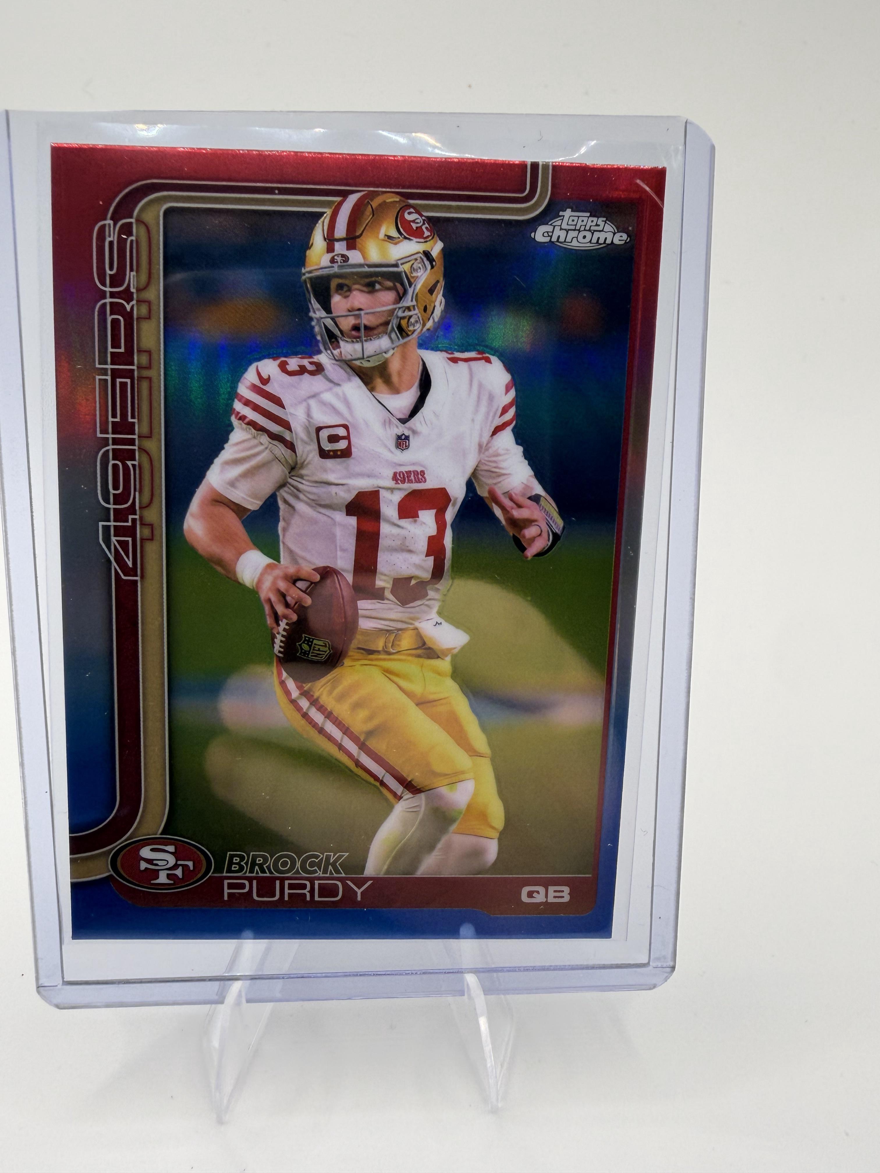 2025 Topps Chrome - Red White and Blue Refractor Brock Purdy Card 49ers