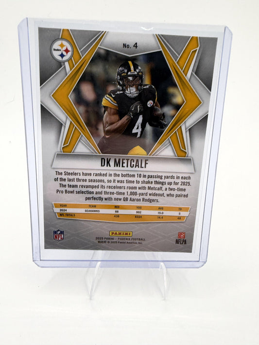 2025 Panini Phoenix DK Metcalf Prizm Card Pittsburgh Steelers #4