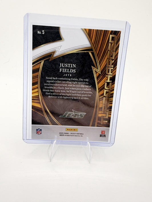 2025 Panini Select Justin Fields Card Turbocharged New York Jets #5