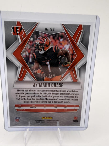 2025 Panini Phoenix Ja'Marr Chase Card Purple Hyper Prizm SN Cincinnati #/249