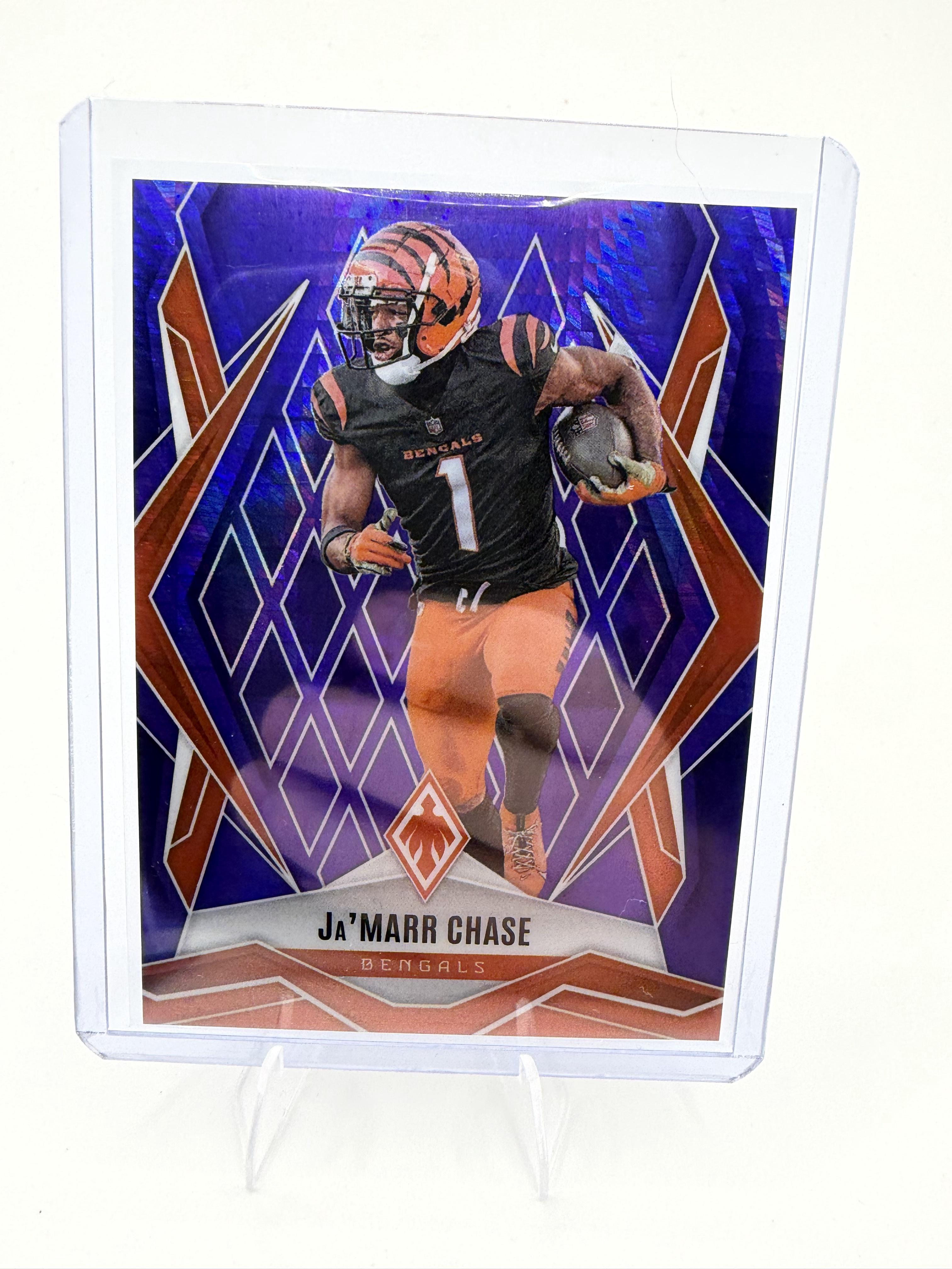2025 Panini Phoenix Ja'Marr Chase Card Purple Hyper Prizm SN Cincinnati #/249