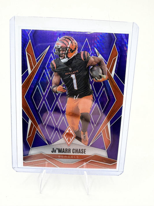 2025 Panini Phoenix Ja'Marr Chase Card Purple Hyper Prizm SN Cincinnati #/249