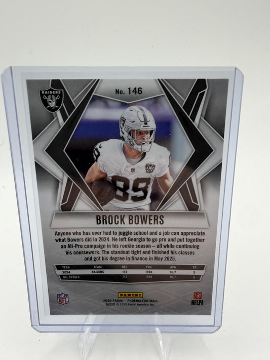 2025 Panini Phoenix Brock Bowers Card Prizm Las Vegas Raiders #146