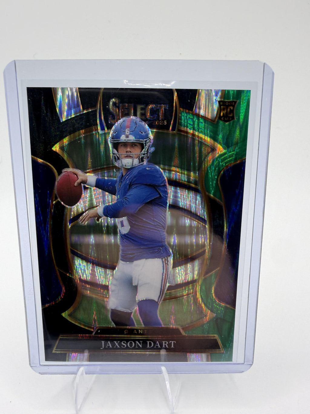 2025 Panini Select Jaxson Dart Card Black and Green Prizm Shock RC New York